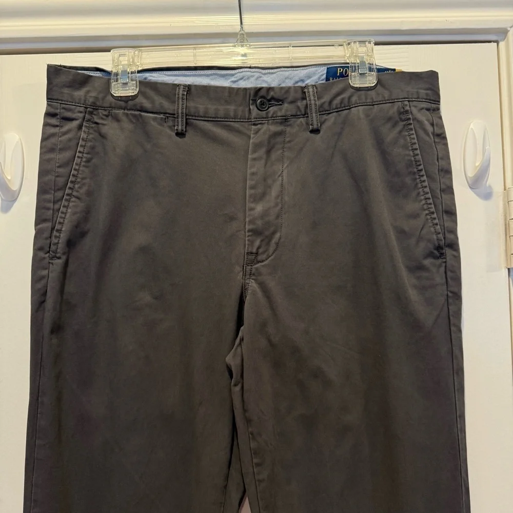 Polo Ralph Lauren Mens Straight Fit The Polo Chino Pants Gray 34x34 Preppy FLAW